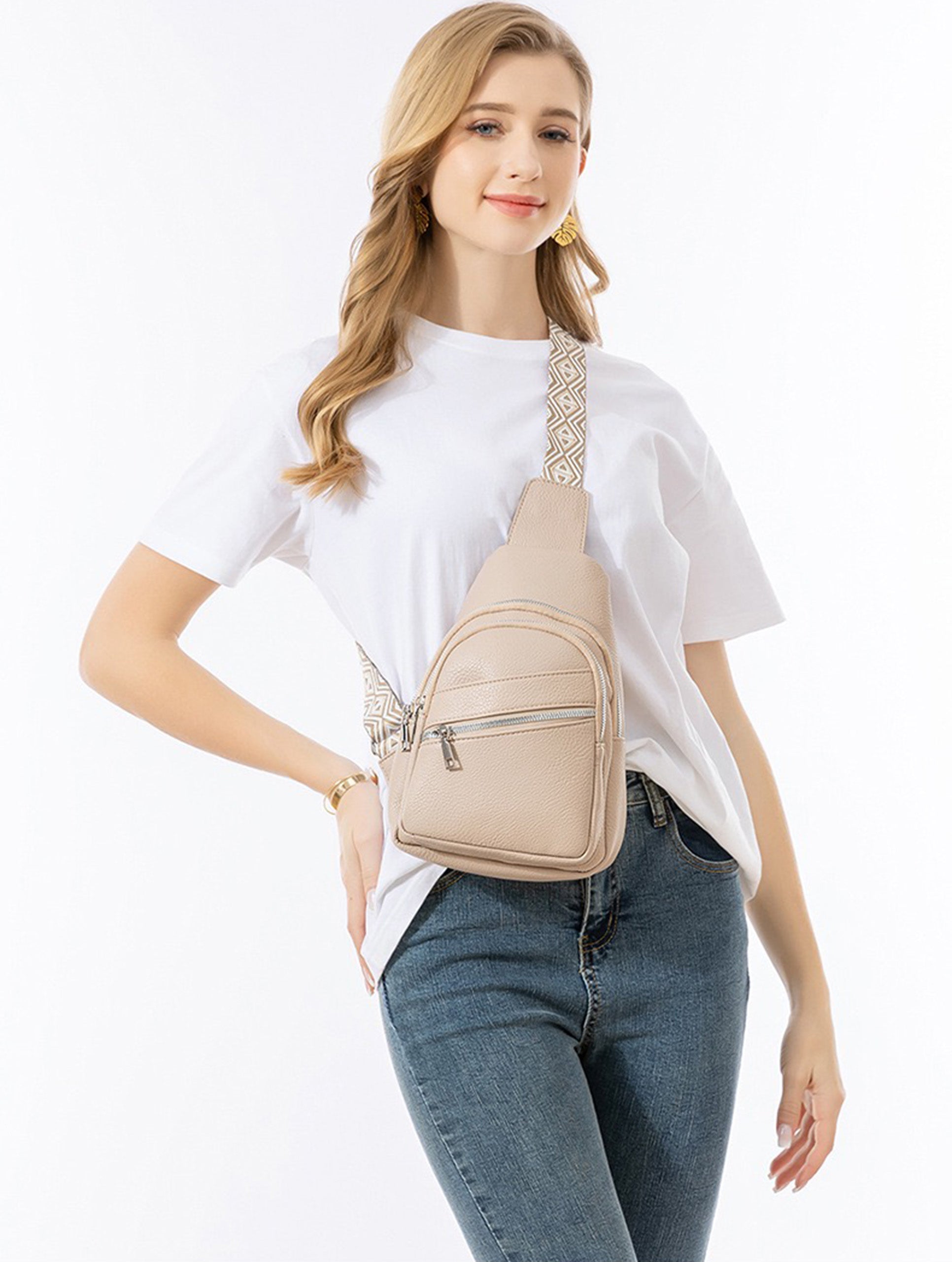 PRETTYMS Small Sling Bag For Women Vegan Leather Fashionable Fanny Pack Crossbody Bags For Women Chest Bag For Travel